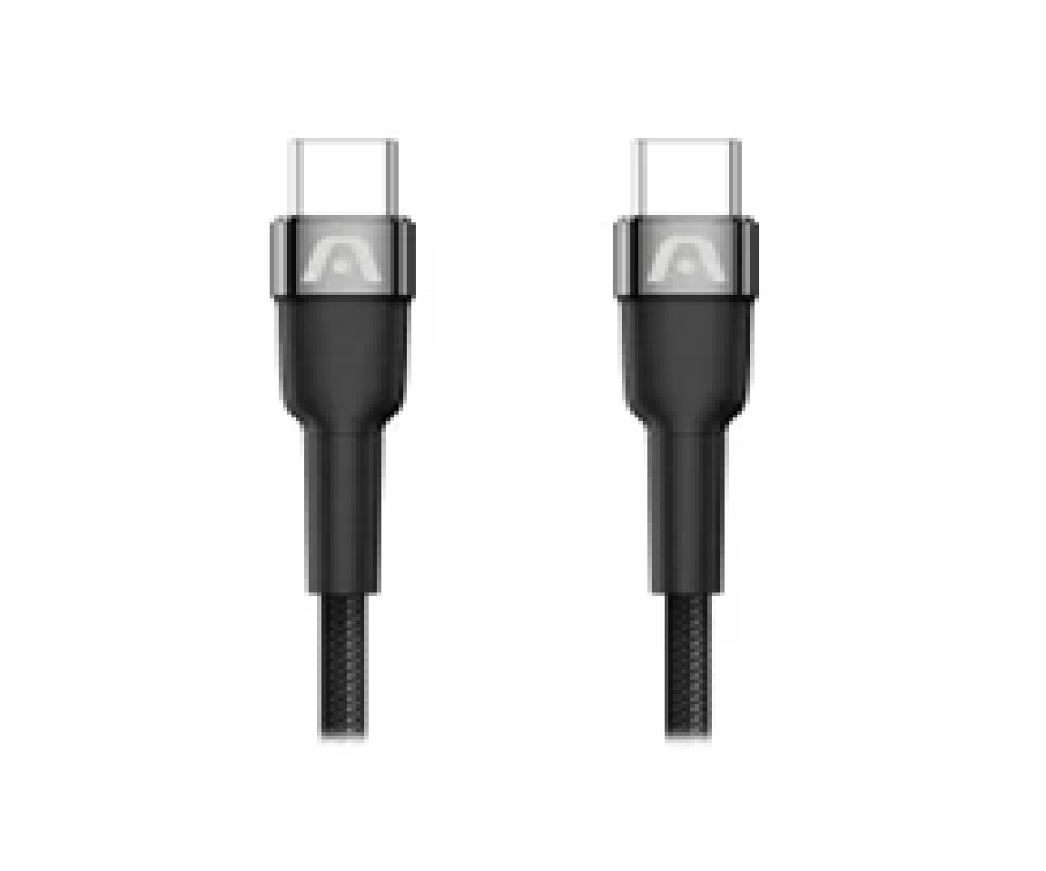 CABLE ARGOM CB-0049BK TIPO C A TIPO C 100W NYLON TRENZADO DURA SPEED 1.8M NEGRO